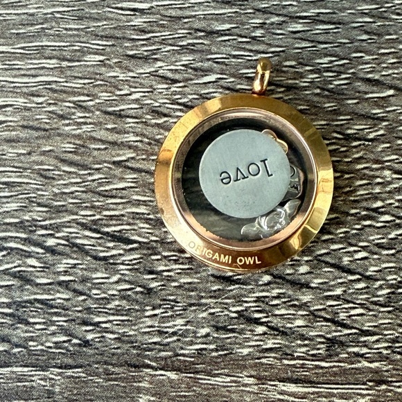 GENUINE NEW Origami Owl Medium Rose Gold Copper Locket Dog Lovers Bone Paw Heart - Picture 3 of 3